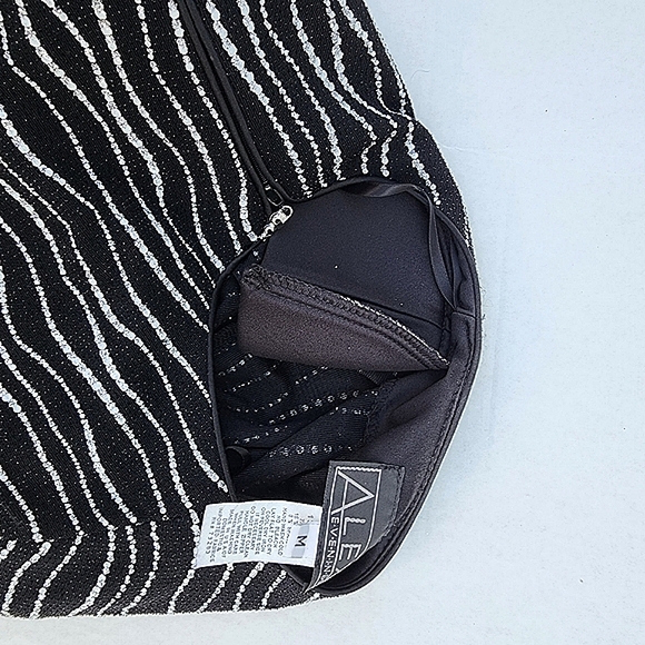 Alex Evenings Metallic Wave Stripe Black Zip-Up Long Sleeve Mob Wife Cardigan - Picture 6 of 8